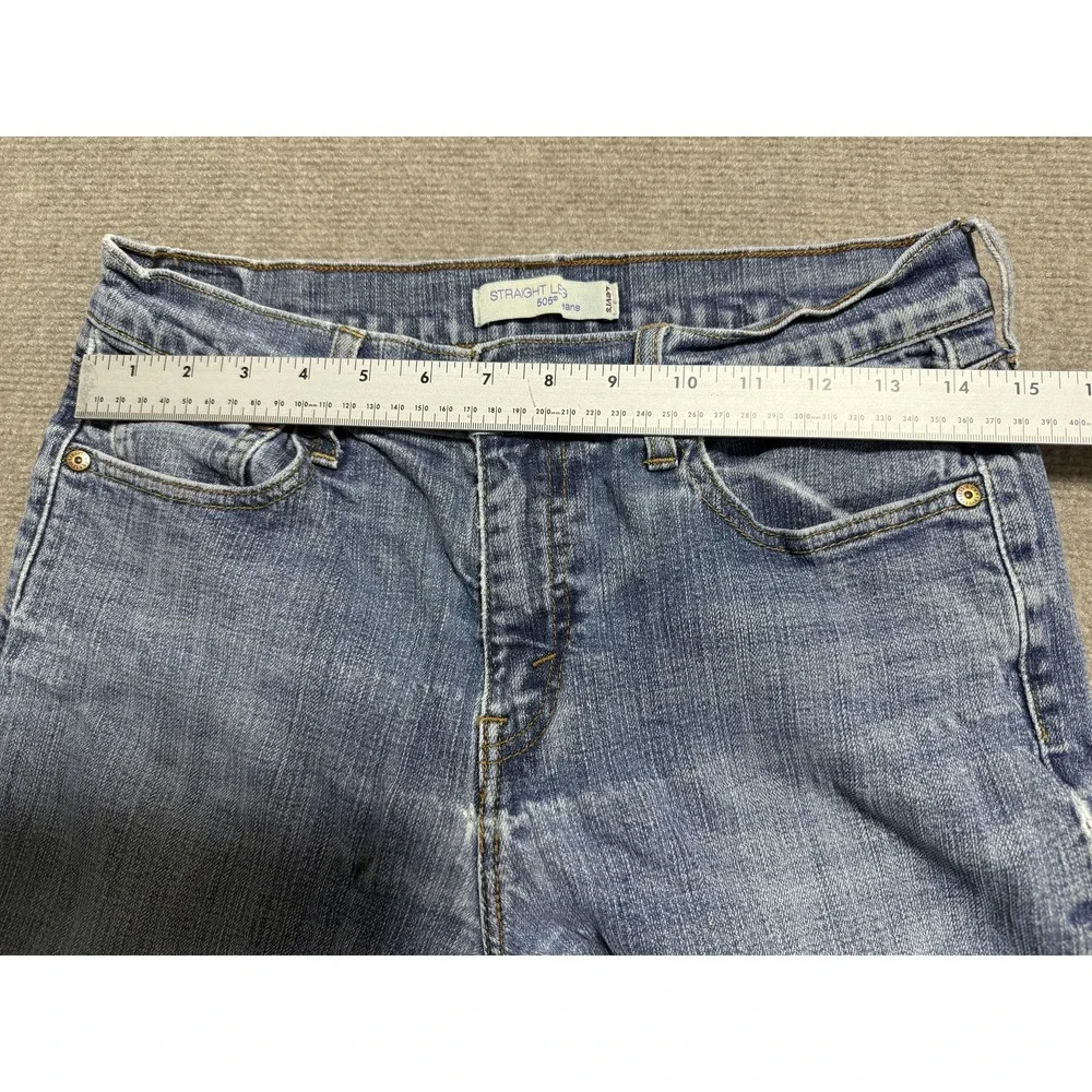 Levis 505 Jeans Mens 36x31 Blue Straight‎ Leg Medium Wash Classic Denim Pants